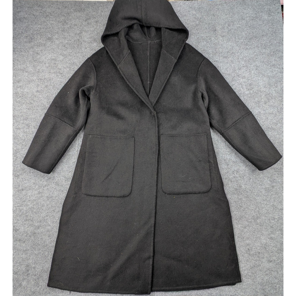 Belle & Bloom Wool Coat Womens Small Walk This Way Blanket Hooded Quiet Luxury